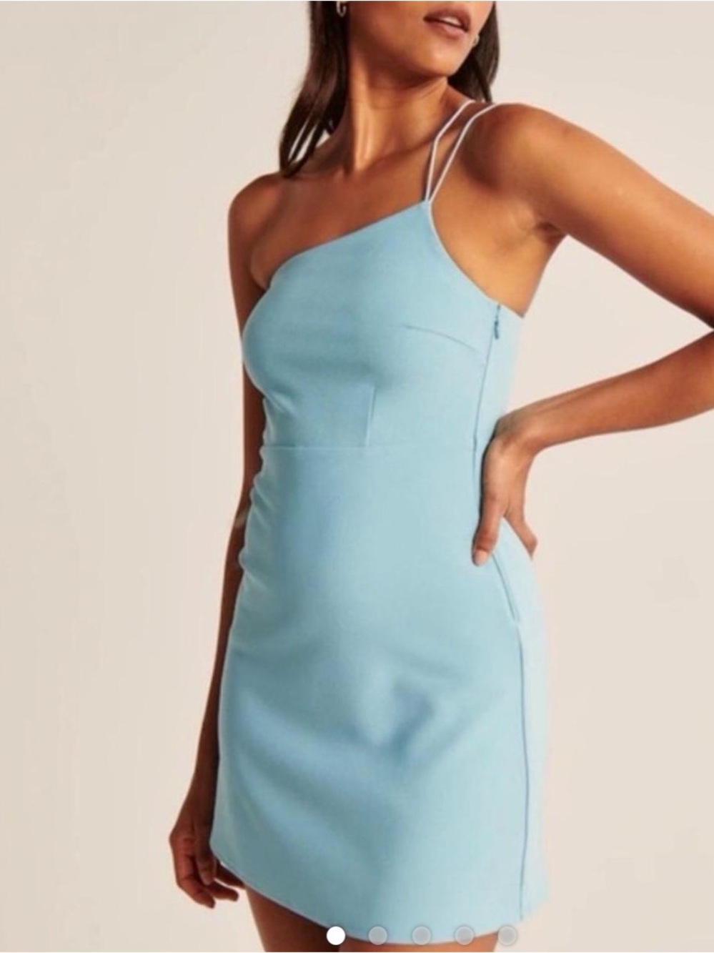 Abercrombie & Fitch Baby Blue One-Shoulder Mini Dress